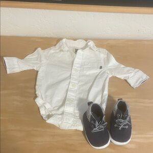 Baby B’Gosh Collar Onesie and Shoes (3 Months)